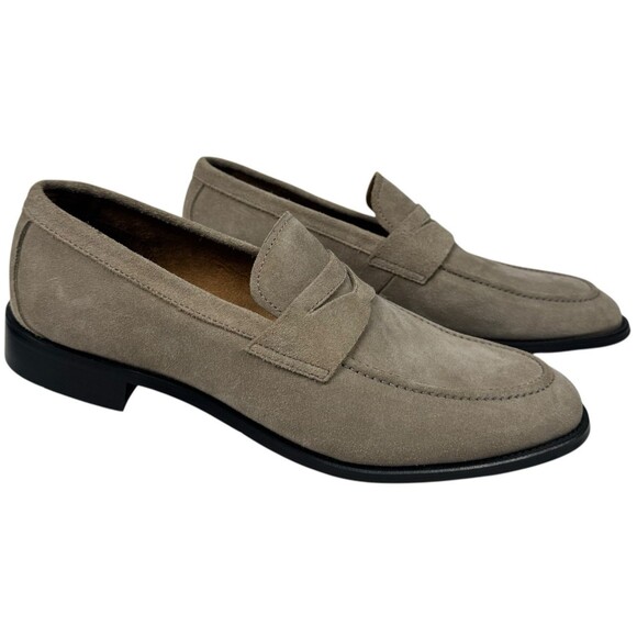 Brooks Brothers Mens Size 13 Penny Loafers Shoes Ortholite Suede Beige Glenrock